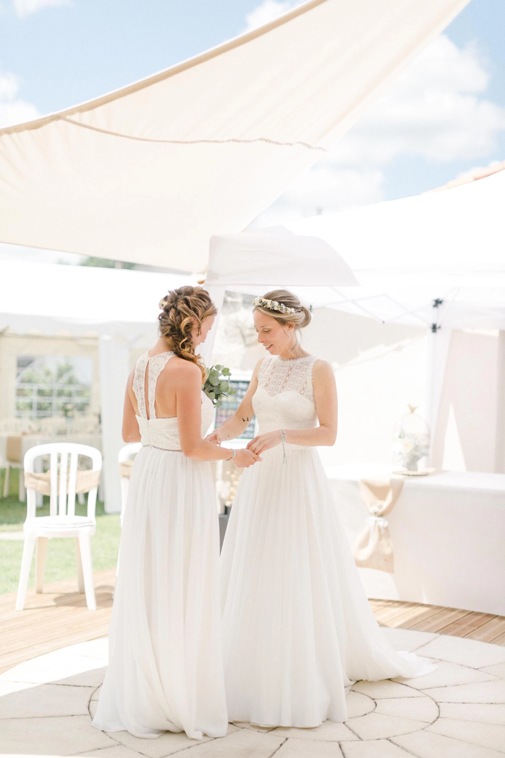 robe événement beige gris mariage